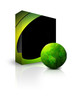 Illustration: Software 3D box with global planet Software 3D box with global planet
