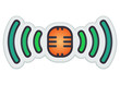 Vector broadcasting symbol as a sticker