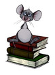 Leseratte, Maus, Bücher, Schule, Bibliothek