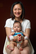 happy mother and baby