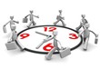 Group of businessman run and beat for time.