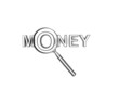 money text with magnifier money text with magnifier