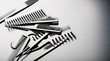 Foto: set of combs isolated on black, hairstyle accessories set of combs isolated on black, hairstyle accessories