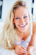 Closeup portrait of a young female smiling