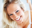 Closeup portrait of a happy female smiling