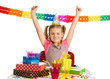 Happy girl on birthday party Happy girl on birthday party