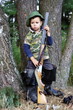 Boy hunting with gun. Boy hunting with gun.