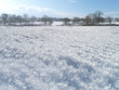Close up of snow in field