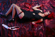 Flapper Lady Flirting On Bed