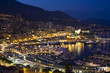Yachten im Hafen Port Hercule von Monaco bei Nacht Yachten im Hafen Port Hercule von Monaco bei Nacht