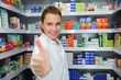 pharmacist giving thumbs up pharmacist giving thumbs up