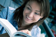 Photo: The fine young girl attentively reads the interesting book The fine young girl attentively reads the interesting book