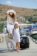 Family walking on vacations