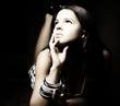 Studio Shot of Beautiful Young Brunette Girl Studio Shot of Beautiful Young Brunette Girl