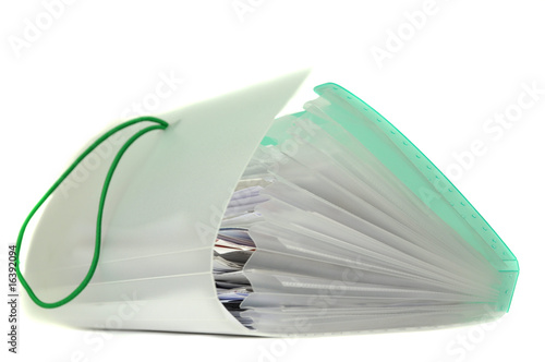 Photo: Open Concertina Organizer, Isolated on White Open Concertina Organizer, Isolated on White
