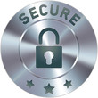 Stainless steel vector secure icon or button Stainless steel vector secure icon or button