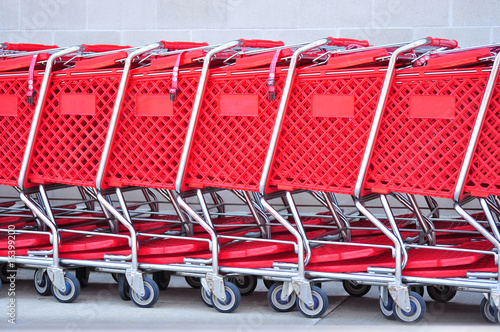 Photo: Red Shopping Carts Red Shopping Carts