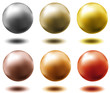 set of different metallic spheres set of different metallic spheres