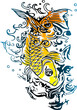 energetic fish swimming in the ocean energetic fish swimming in the ocean