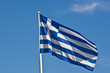 Greek Flag on Blue Sky