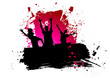 Happy people having fun abstract background