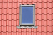 Red roof background with windows