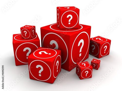 Illustration: Question and guessing concept Question and guessing concept
