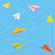 Paper planes set - colorful