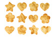 shortbread cookies with sugar and cinnamon isolated