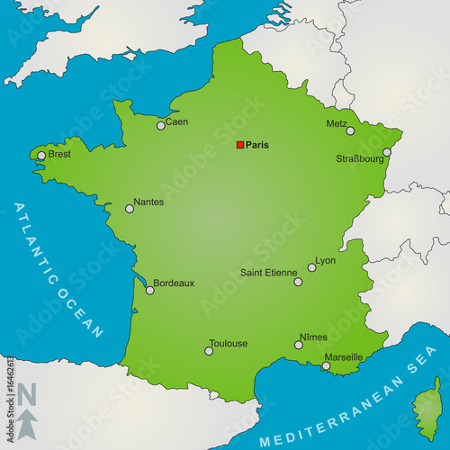 Vektor: Karte Frankreich Karte Frankreich