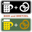 Vektor: icon bier und bretzel icon bier und bretzel