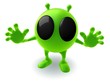 Illustration: funny green abstract character on white background funny green abstract character on white background