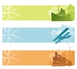 Retro transport banners