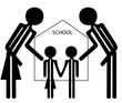 parents bringing their children to school parents bringing their children to school