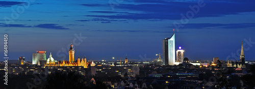 Foto: Skyline von Leipzig bei Nacht Skyline von Leipzig bei Nacht