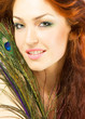Photo: Close-up fresh bright lady with long red hair Close-up fresh bright lady with long red hair