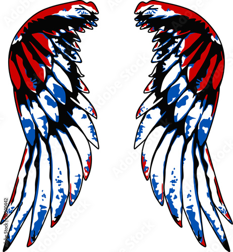 eagle wings tattoo. usa eagle wing illustration