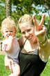 Picture of happy mother with baby