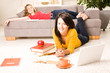 Beautiful blonde and brown teenager girl Beautiful blonde and brown teenager girl