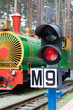 semaphore signal post with red light