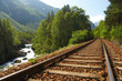 Foto: Railway in the mountains. Railway in the mountains.