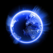 Illustration: Planet in the night full of lights Planet in the night full of lights