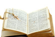 Open bible with cross