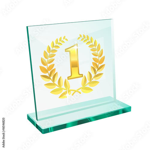 Vector: Golden trophy for first Golden trophy for first