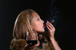 ellegant beautiful woman with wine