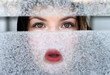 portrait of a girl for a frosty window