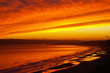 fiery bay sunset