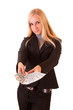Photo: business woman with some money cash in her hands business woman with some money cash in her hands