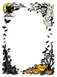 Halloween, Hexe, Geister, Fledermäuse, Kürbisse Halloween, Hexe, Geister, Fledermäuse, Kürbisse