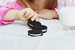 Little hands reaching for cream filled cookies